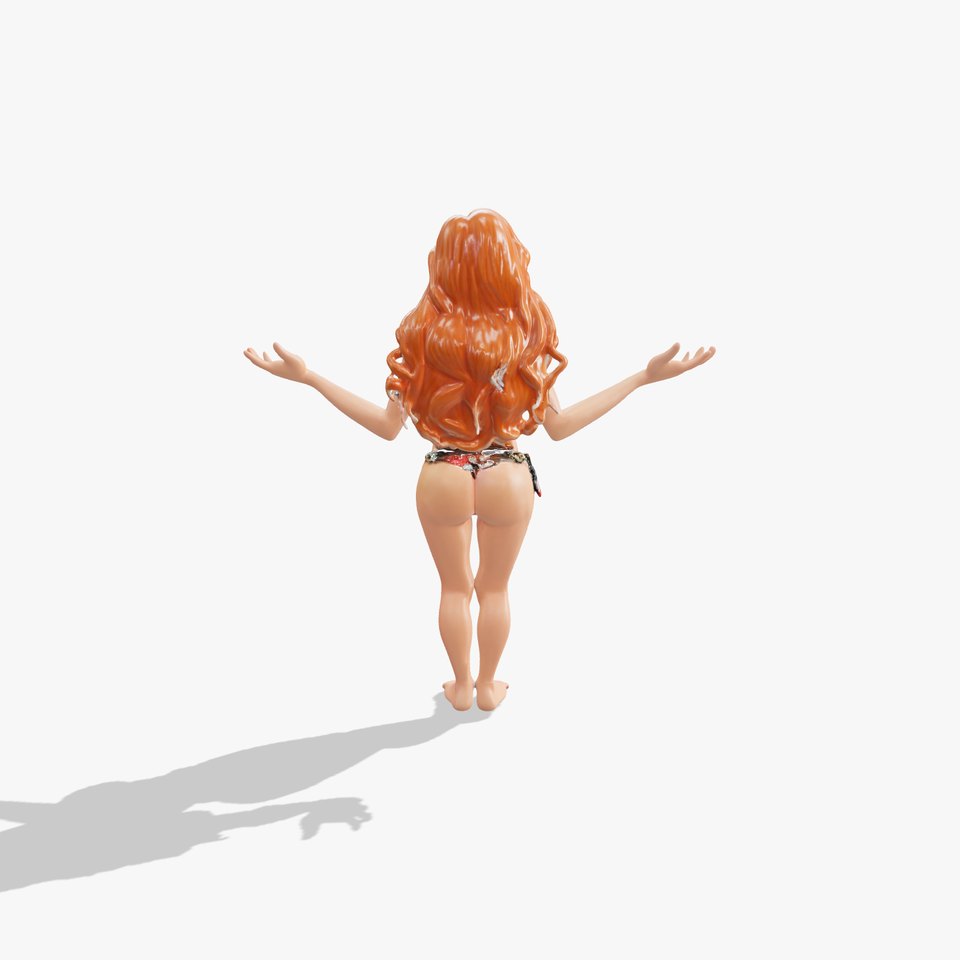 Beachwear Female Model D Rigged and Animated